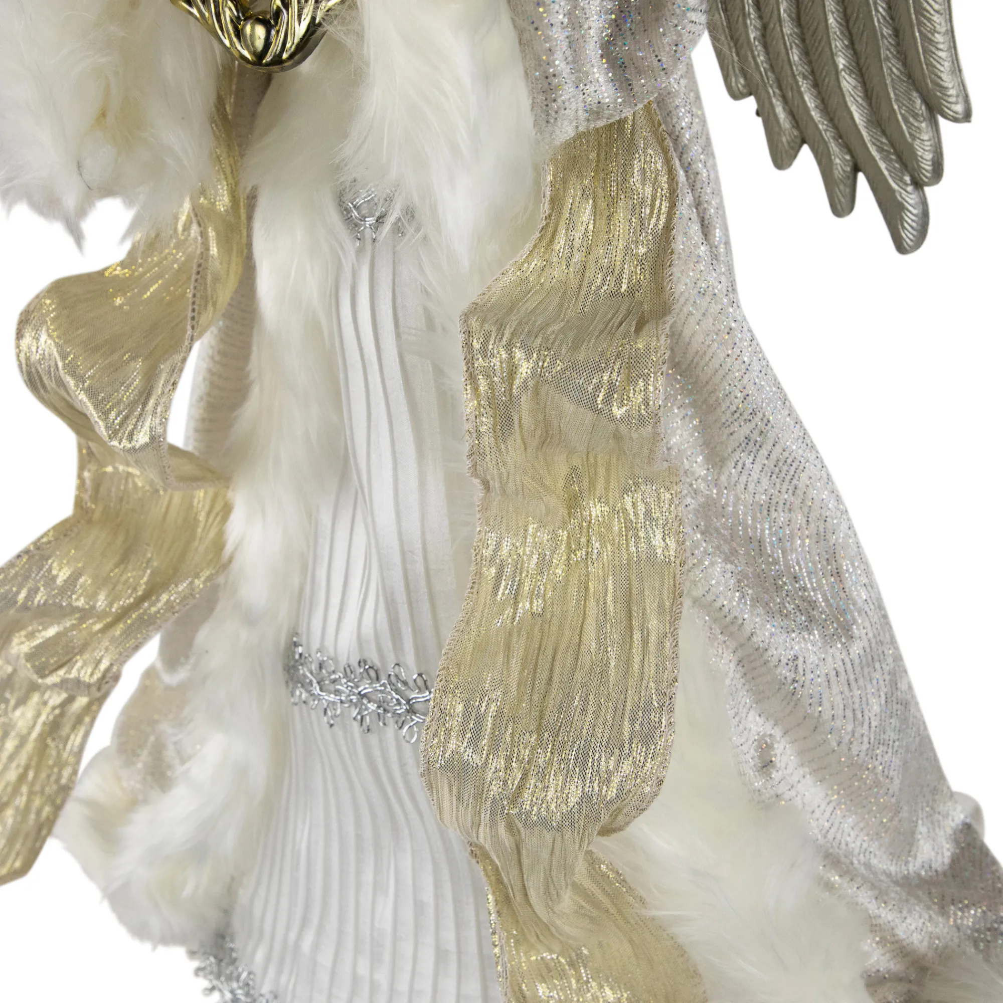 Northlight Angels-18" White And Silver Angel Christmas Tree Topper, Unlit