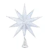 KSA Stars-19.25" White And Silver Bethlehem Star Christmas Tree Topper, Unlit