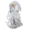 Northlight Angels-16" White And Silver Lighted Angel Sequined Gown Christmas Tree Topper