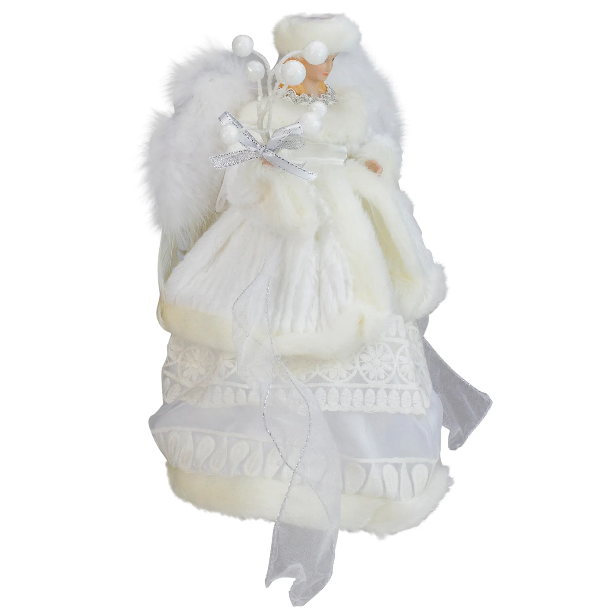 Roman Angels-12" White Angel In A Dress Christmas Tree Topper- Unlit