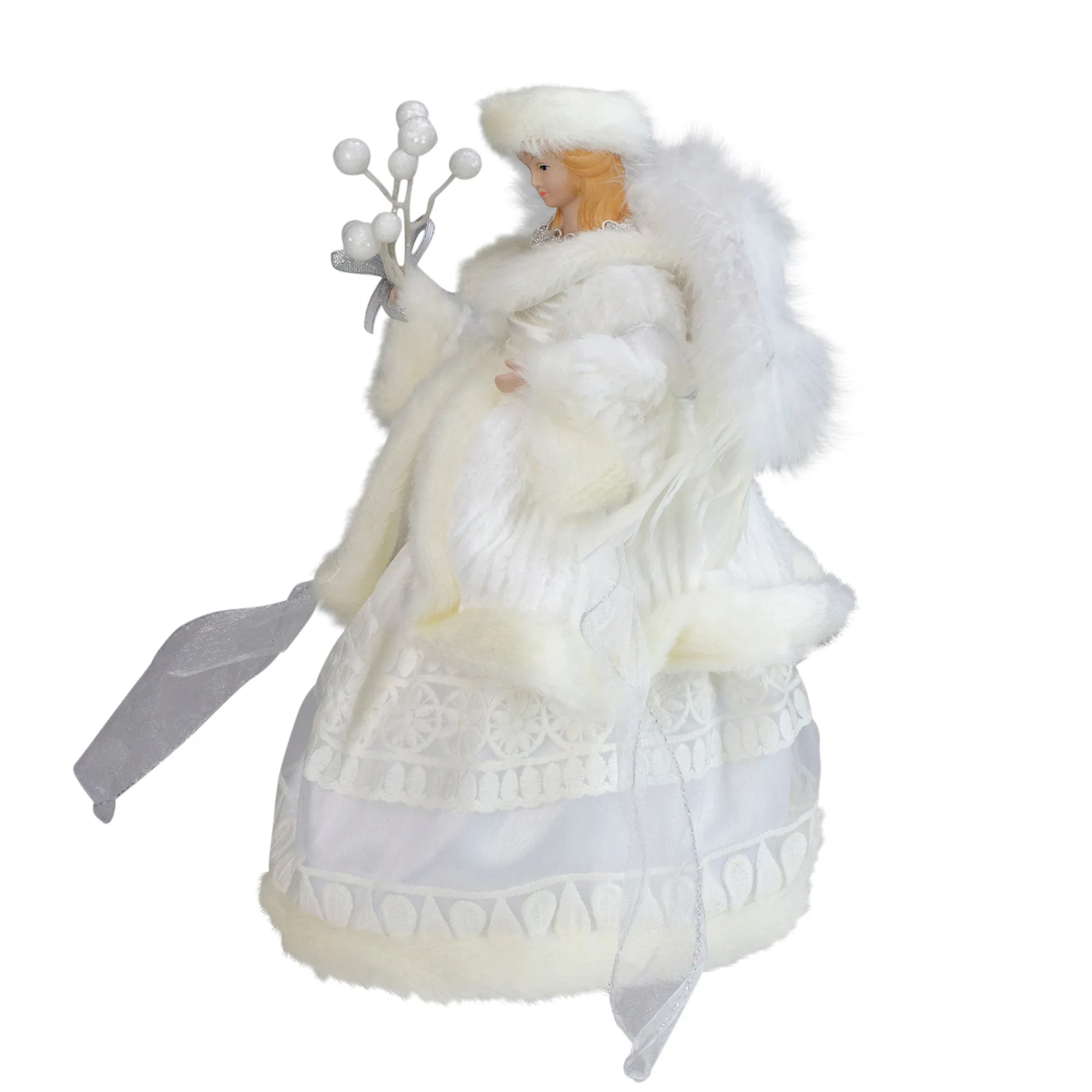 Roman Angels-12" White Angel In A Dress Christmas Tree Topper- Unlit