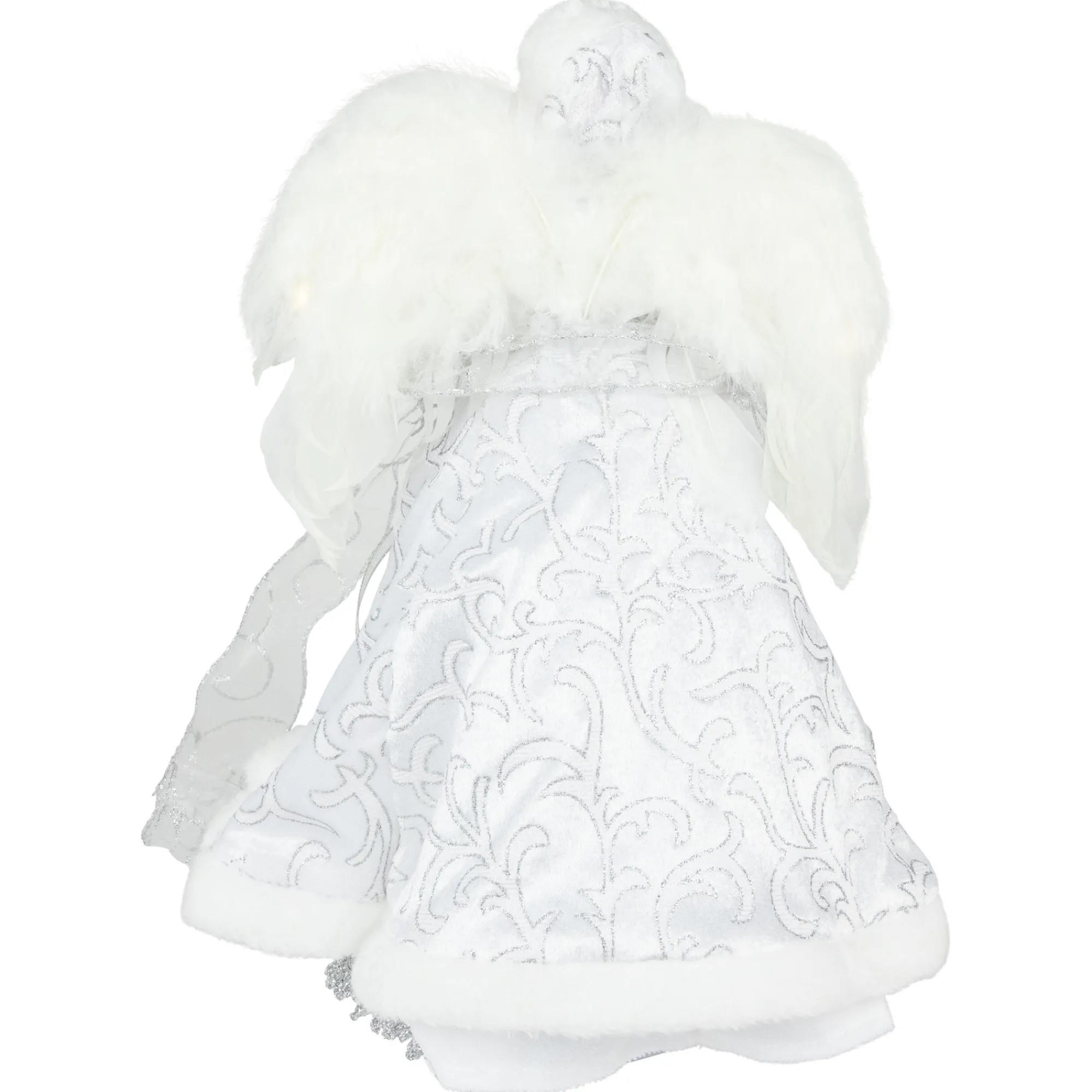 Northlight Angels-14" White Angel With Lighted Wings Christmas Tree Topper