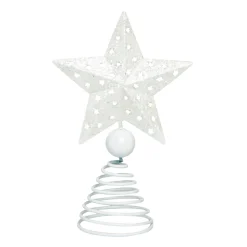 Contemporary Home Living Stars-10" White Die Cut Star Christmas Tree Topper, Unlit