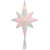 Northlight Stars-11" White Frosted Bethlehem Star With Gold Scrolling Christmas Tree Topper - Multi Lights