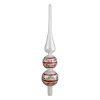 Northlight Finials-14.75" White, Red And Green Glass Finial Christmas Tree Topper