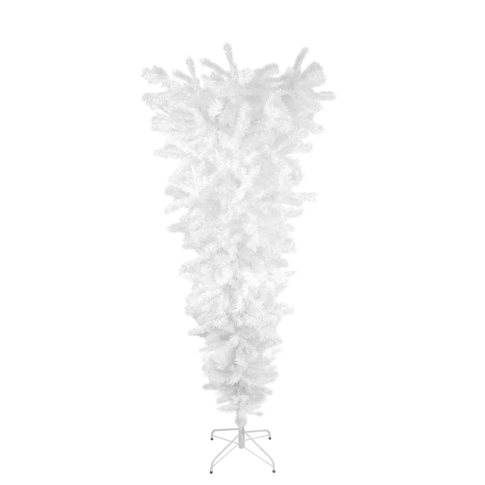 Northlight Upside Down-5.5' X 38" White Upside Down Spruce Medium Artificial Christmas Tree - Unlit