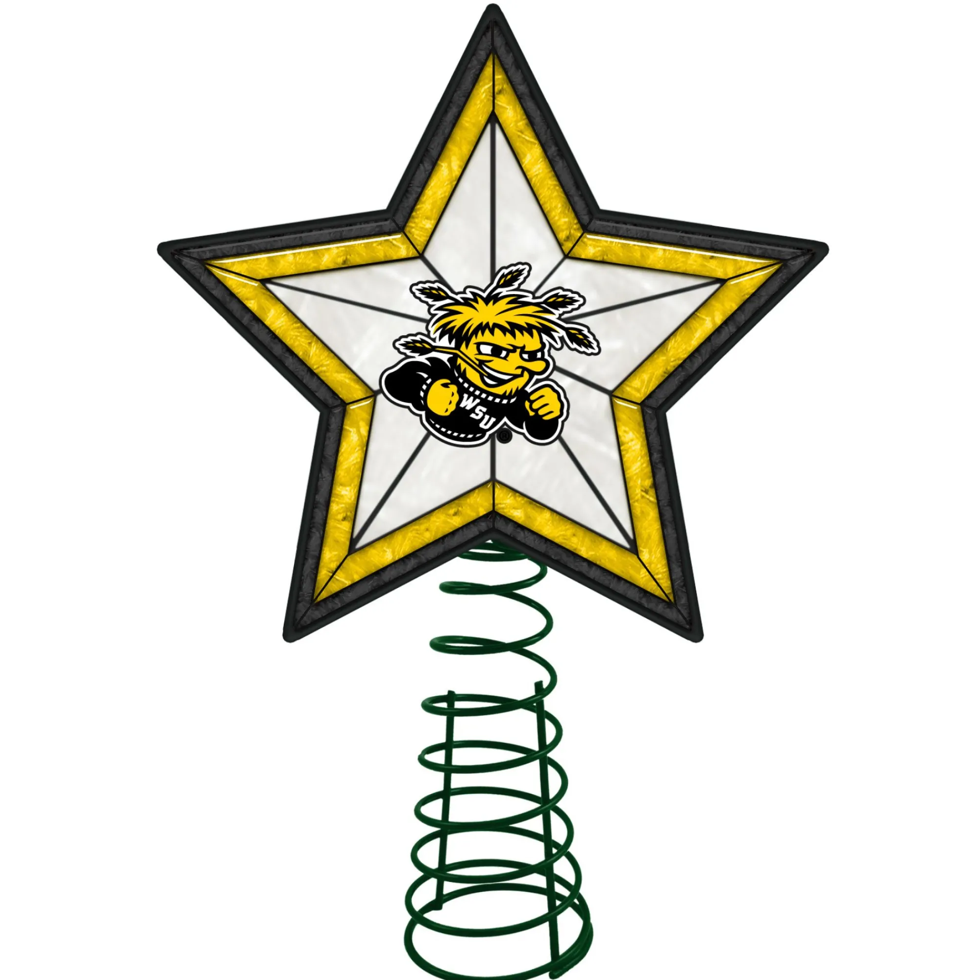The Memory Company Stars-10" Yellow And Black Star Ncaa Wichita State Shockers Christmas Tree Topper