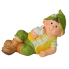 Northlight Finials-7.5" Young Boy Gnome Laying With Duck Spring Outdoor Garden Figure