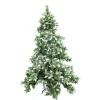 aleko Snowing- Artificial Christmas Tree With Snow Dusted Tips - 7 Foot
