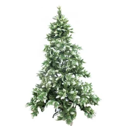 aleko Snowing- Artificial Christmas Tree With Snow Dusted Tips - 7 Foot