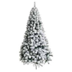 aleko Snowing- Cts7Ft01 Premium Artificial Snow Flocked Fir Holiday Christmas Tree - 7 Foot