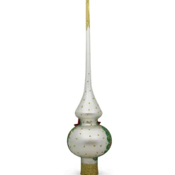 BESTPYSANKY Angels-Angel Decorating Tree On White Glass Christmas Tree Topper 11 Inches