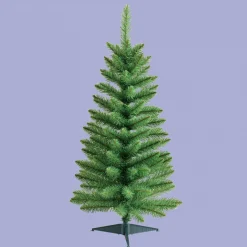 KSA Unlit-Artificial Green Pine Christmas Tree With Plastic Base 36"- Unlit
