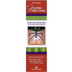 Christmas Central Artificial Tree Stands-Black And Green Metal Folding Tree Stand For 6.5'-8' Artificial Trees