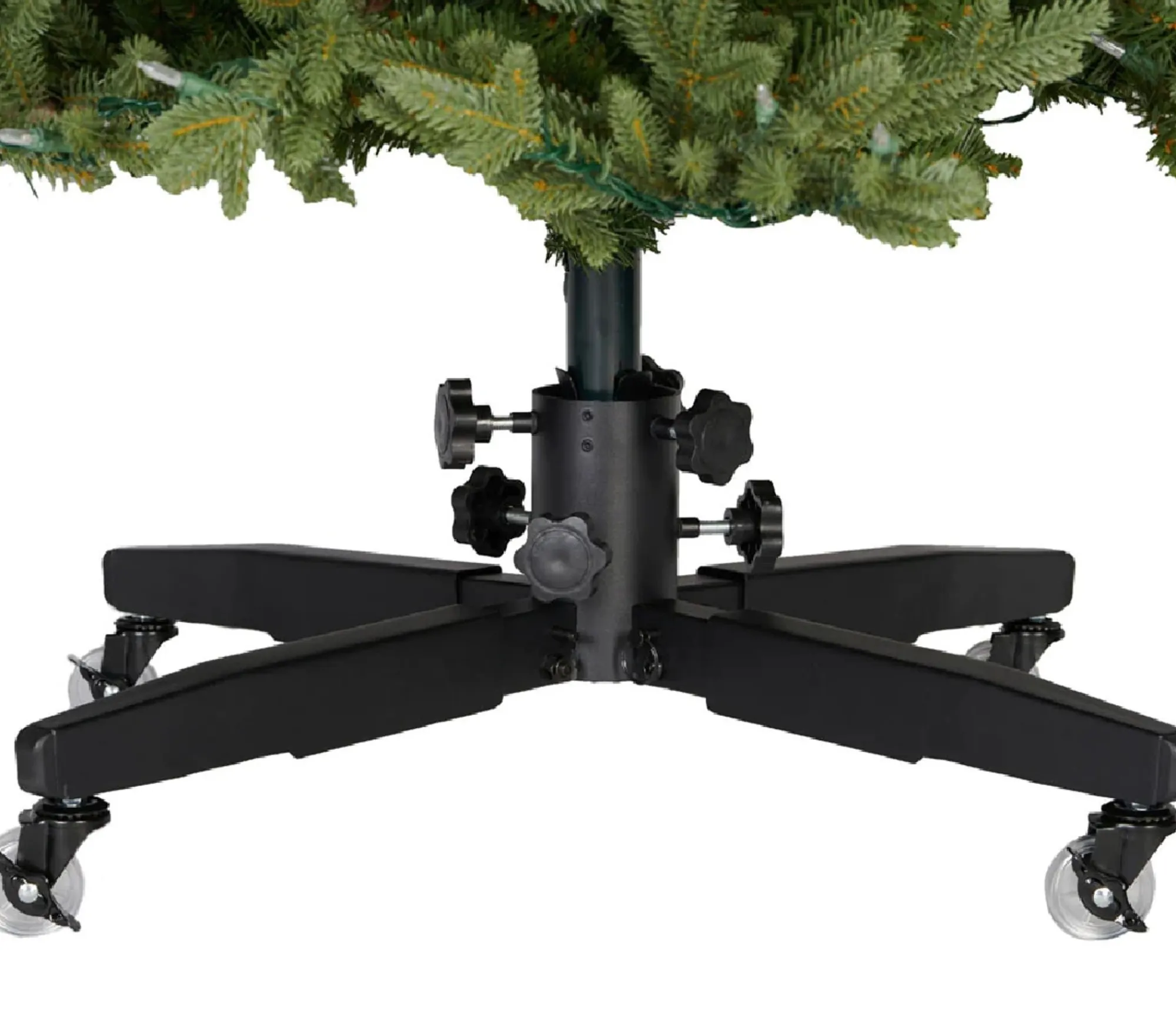 Northlight Artificial Tree Stands-Black Rolling Christmas Tree Stand For 7'-12' Artificial Trees