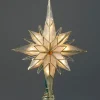 Kurt Adler Finials-Capiz Classical Multi Point Bethlehem Star Christmas Tree Topper With 10 Lights