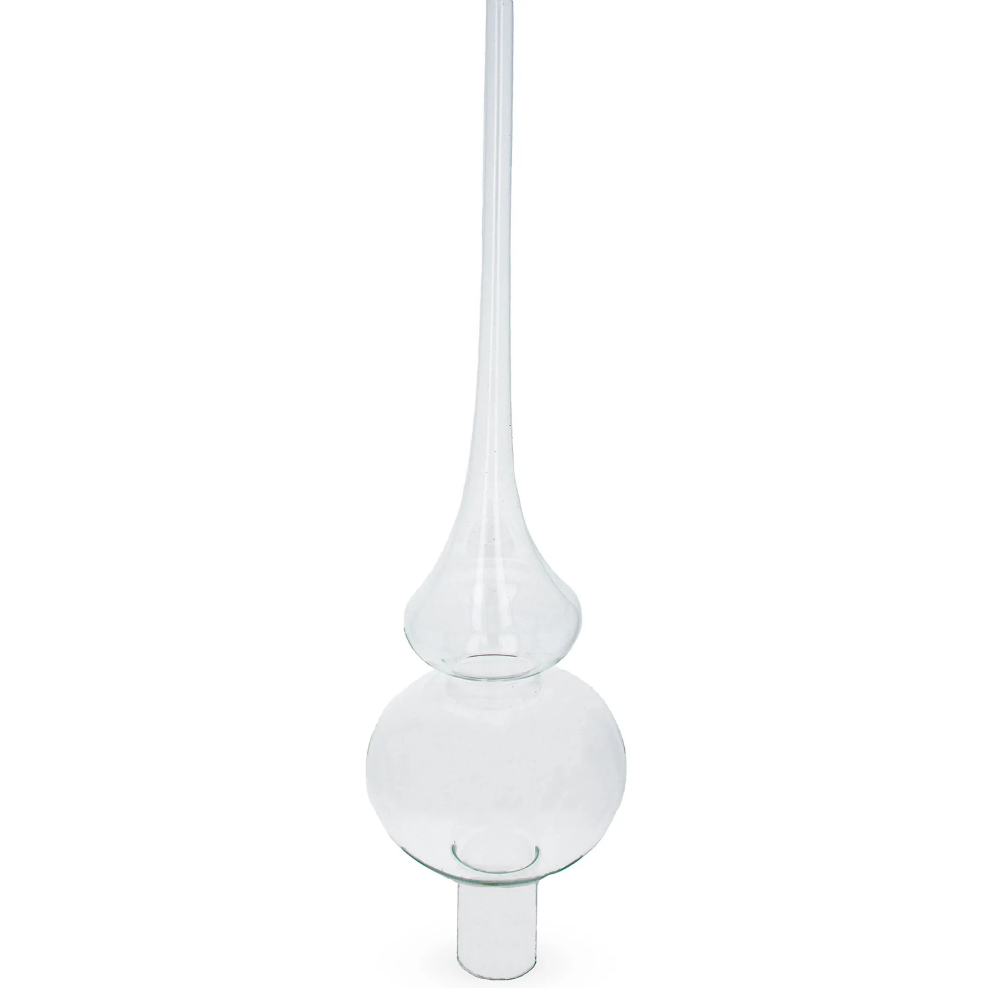 BESTPYSANKY Finials-Clear Glass Christmas Tree Topper 11 Inches
