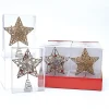 CC Christmas Decor Stars-Club Pack Of 12 Brown Nature Star Christmas Tree Toppers 6"