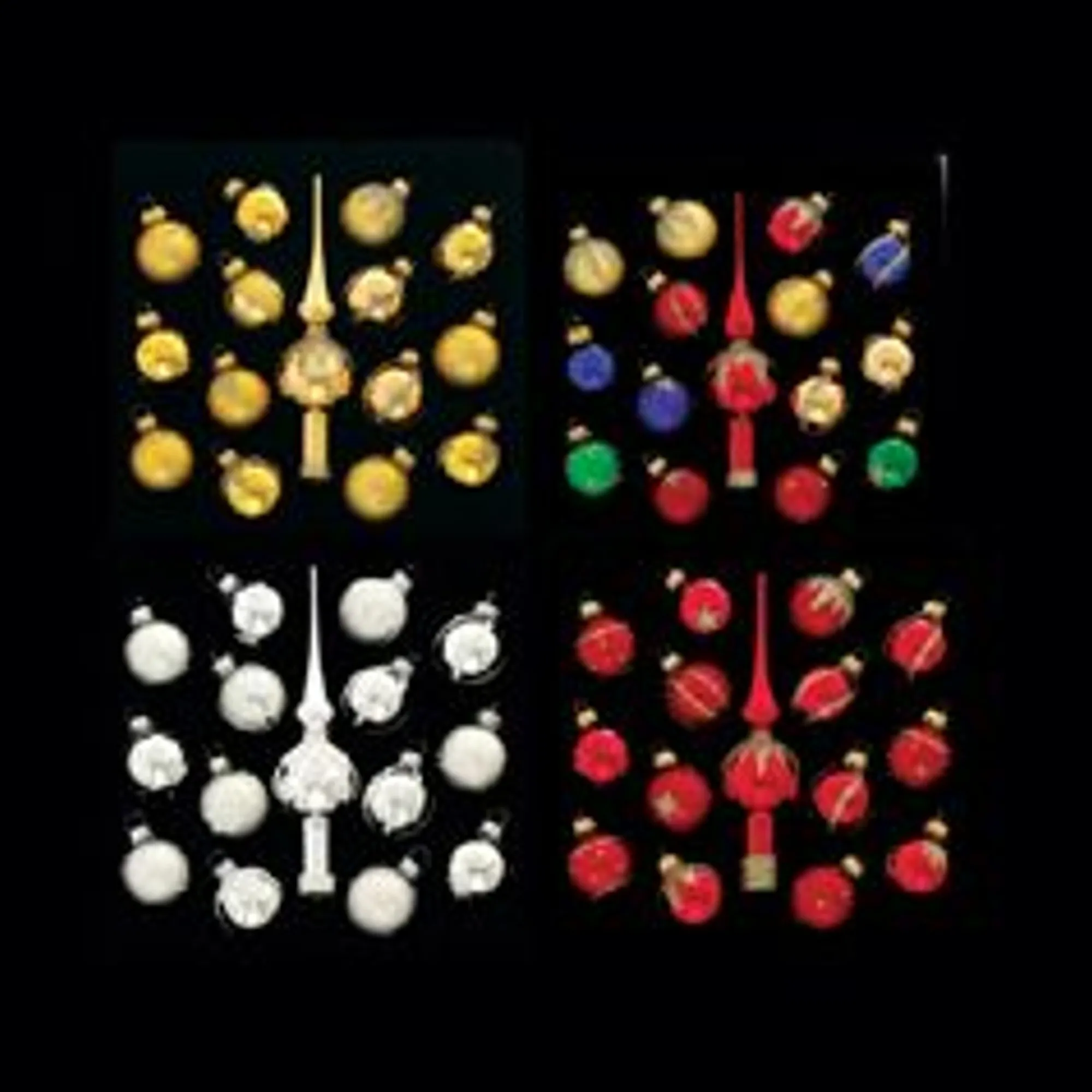 CC Christmas Decor Finials-Club Pack Of 360 Multi-Color Mini Glass Ball And Tree Topper Christmas Ornaments 1"