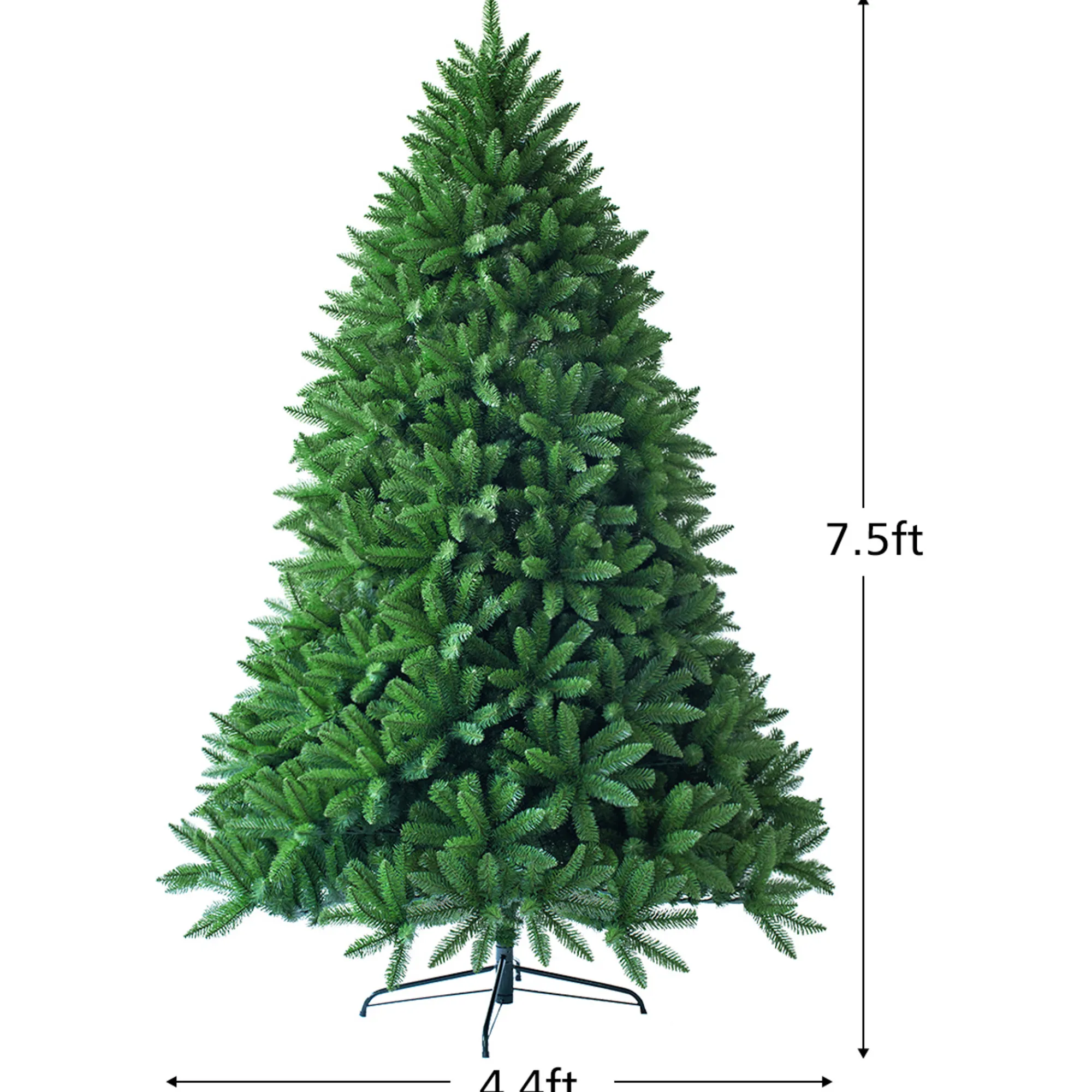 Costway Unlit- 7.5Ft Artificial Christmas Fir Tree 1968 Branch Tips
