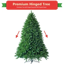 Costway Unlit- 7.5Ft Artificial Christmas Fir Tree 1968 Branch Tips