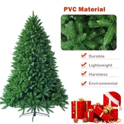 Costway Unlit- 7.5Ft Artificial Christmas Fir Tree 1968 Branch Tips