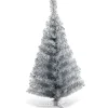 Costway Unlit- 3Ft Silver Tinsel Christmas Tree Unlit Artificial Plastic