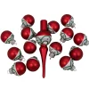 Northlight Stars-15Ct Red And White Frosted Tree Topper With Christmas Ball Ornaments