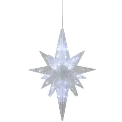 Brite Star Stars-3D Led And Morphing Acrylic Bethlehem Star, Clear Star With White Lights 2'