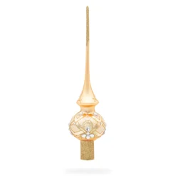 BESTPYSANKY Snowflake-Diamonds On Champagne Glass Christmas Tree Topper 11 Inches