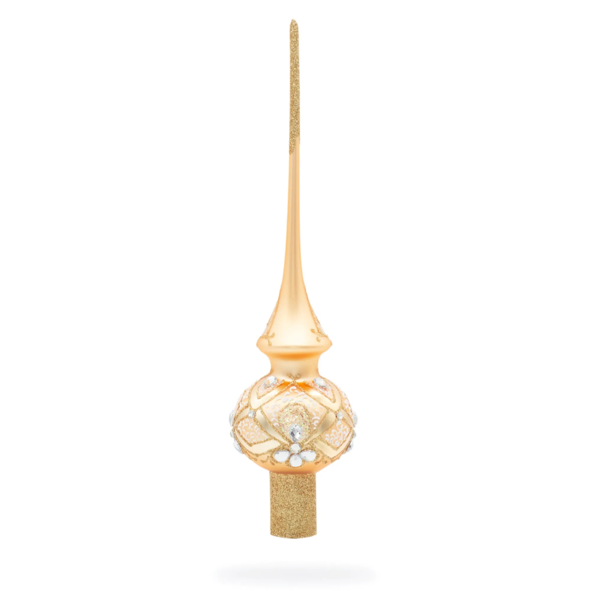 BESTPYSANKY Snowflake-Diamonds On Champagne Glass Christmas Tree Topper 11 Inches