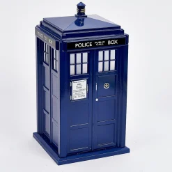 Kurt Adler Finials-Doctor Who Tardis Light Up Christmas Tree Topper Blue Police Box Decoration New