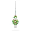 BESTPYSANKY Snowflake-Embossed Berries On Leaves Glossy Silver Glass Christmas Tree Topper 11 Inches