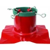 Santa's Solution Real Tree Stands-Extreme Heavy Duty Red Steel Christmas Tree Stand - For Live Trees Up To 9' Tall