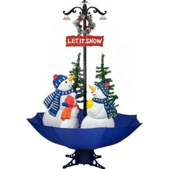 Northlight Snowing-5.5Ft Lighted Musical Snowing Let It Snow Snowmen In Umbrella Base Christmas Decoration