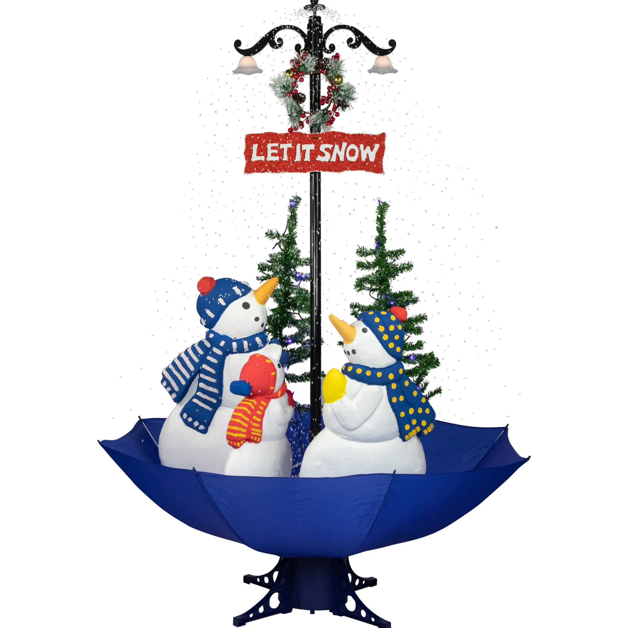 Northlight Snowing-5.5Ft Lighted Musical Snowing Let It Snow Snowmen In Umbrella Base Christmas Decoration
