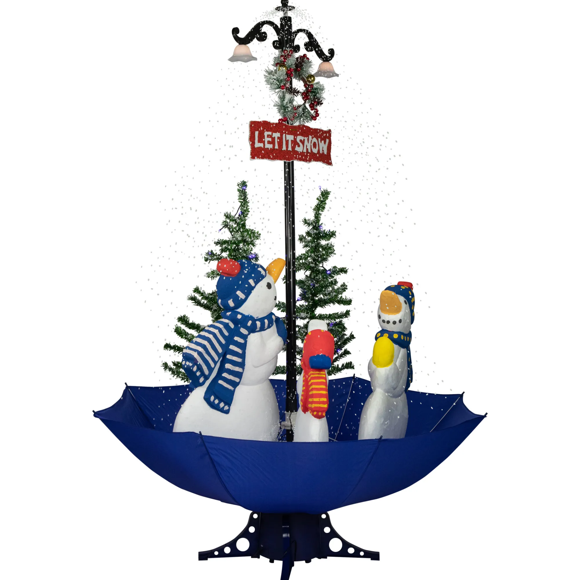 Northlight Snowing-5.5Ft Lighted Musical Snowing Let It Snow Snowmen In Umbrella Base Christmas Decoration