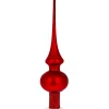 BESTPYSANKY Finials-Glossy Solid Red Glass Christmastree Topper 11 Inches