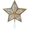 Kurt Adler Finials-Gold And Iridescent Star Christmas Tree Topper 10 Inch Ul4014