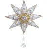 Kurt Adler Finials-Gold And Silver Star Christmas Tree Topper 16 Inch S4427