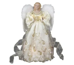 Kurt Adler Finials-Gold Angel Light Up Christmas Tree Topper With 10 Lights Decoration Ul1074 New
