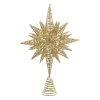 Kurt Adler Finials-Gold Glitter Wire 3D Star Christmas Tree Topper 16.5 Inches D3342 New