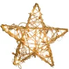 Kurt Adler Finials-Gold Rattan Star Light Up Christmas Tree Topper Decoration With 20 Lights Ul1214