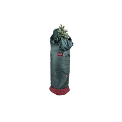 Northlight Tree Storage-Green And Red Large Adjustable Christmas Tree Protective Storage Bag - Holds 6-9 Foot Trees
