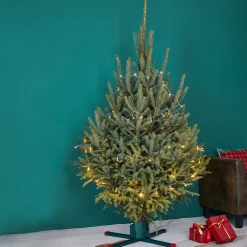 Northlight Real Tree Stands-Green Metal Live Christmas Tree Stand - For Trees Up To 9Ft Tall