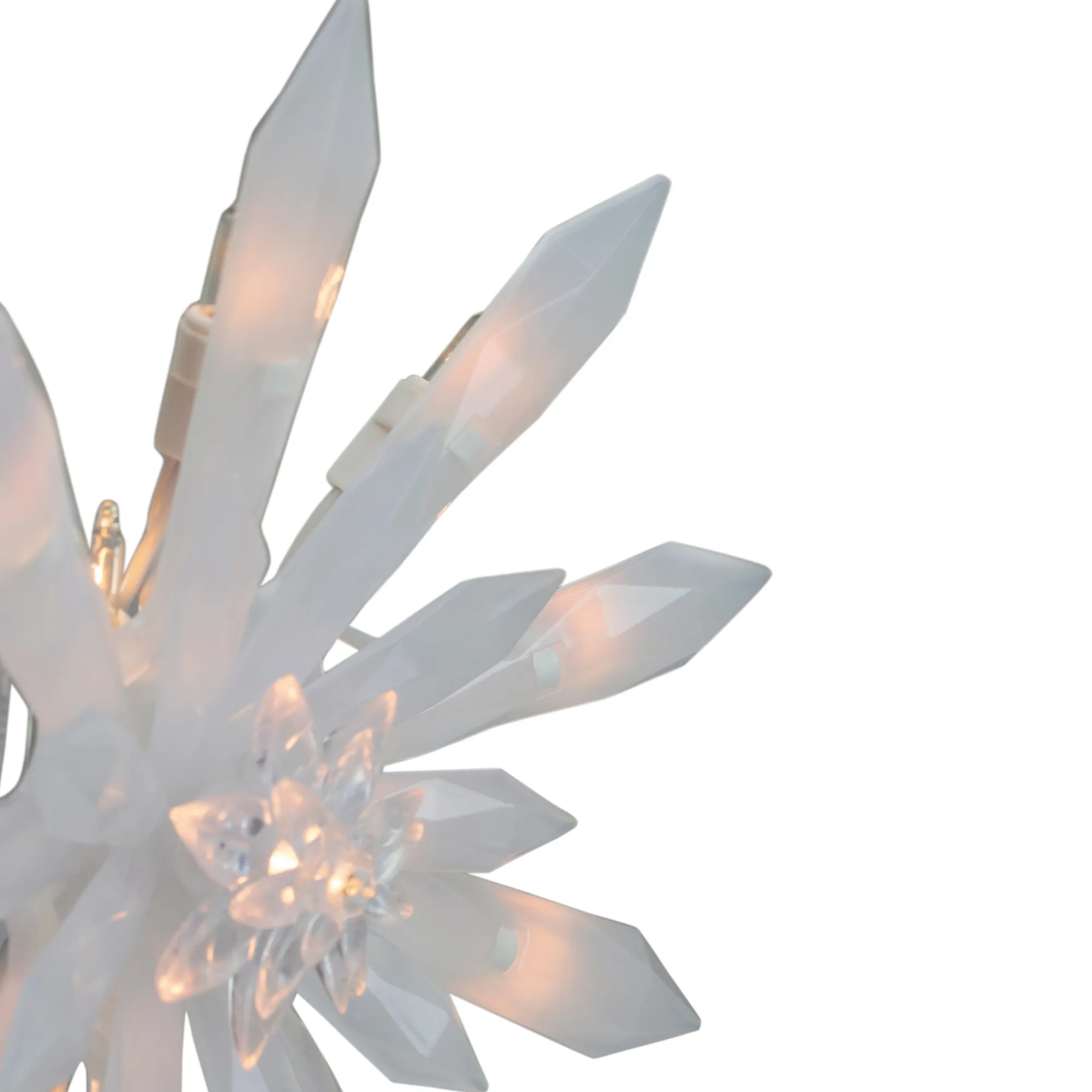 Northlight Stars-9-Inch Lighted White Snowflake Christmas Tree Topper - Clear Lights