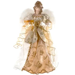 Kurt Adler Finials-Ivory And Gold Angel Christmas Tree Topper 17 Inch J6060 New