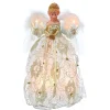 Kurt Adler Finials-Ivory And Gold Angel Lighted Christmas Tree Topper Decoration 12 Inch Ul2214 New