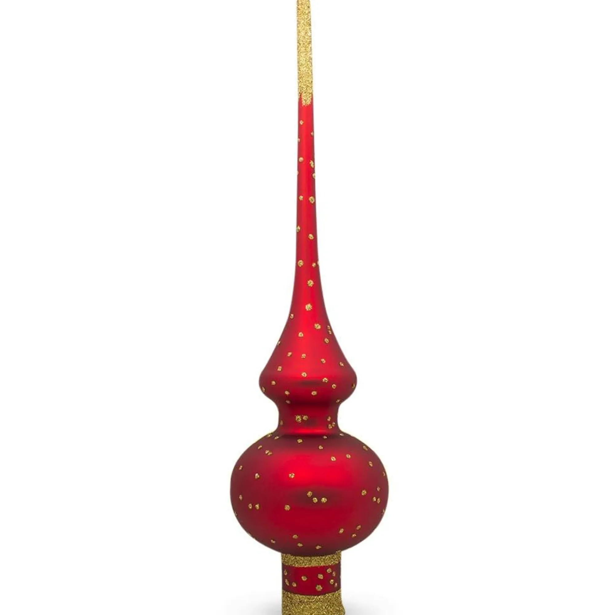 BESTPYSANKY Angels-Jesus, Mary And Joseph Nativity On Red Glass Christmas Tree Topper 11 Inches - Bbb-312