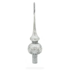 BESTPYSANKY Finials-Jewel Trellis Glass Christmas Tree Topper 11 Inches